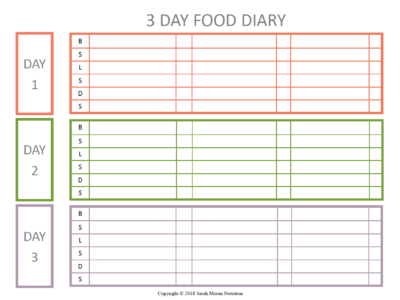 3 Day Food Diary image